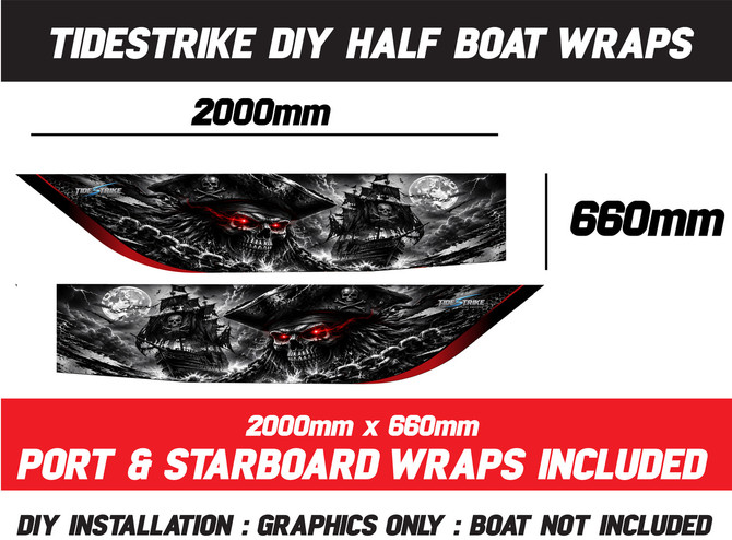Pirate Standard Series Boat Half Wrap – 3M Marine Graphics Kit