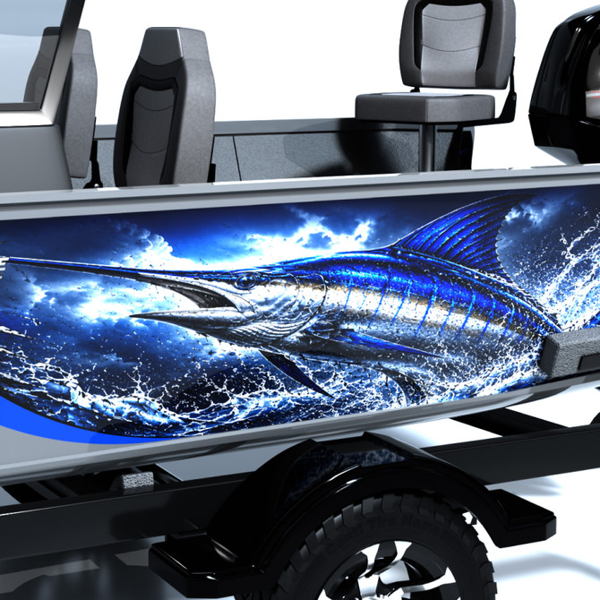 Marlin Standard Series Boat Half Wrap – 3M Marine Graphics Kit