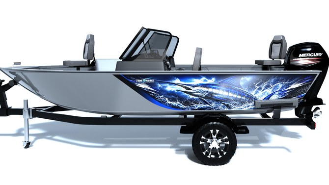 Marlin Standard Series Boat Half Wrap – 3M Marine Graphics Kit