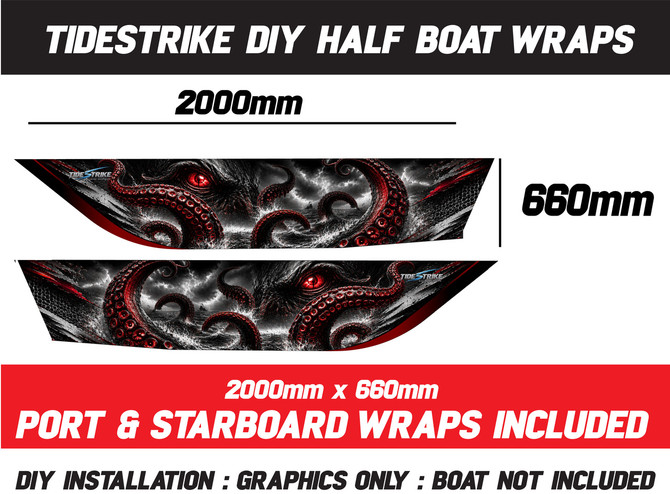 Kraken Standard Series Boat Half Wrap – 3M Marine Graphics Kit