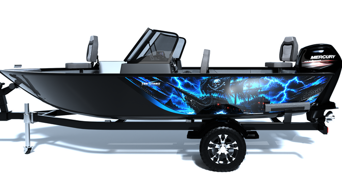 Ghost Ship Blue Standard Series Boat Half Wrap – 3M Marine Graphics Kit