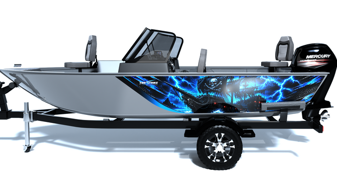 Ghost Ship Blue Standard Series Boat Half Wrap – 3M Marine Graphics Kit