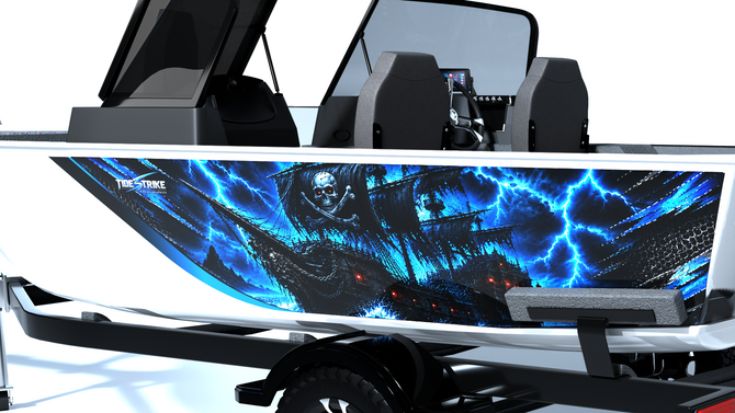 Ghost Ship Blue Standard Series Boat Half Wrap – 3M Marine Graphics Kit