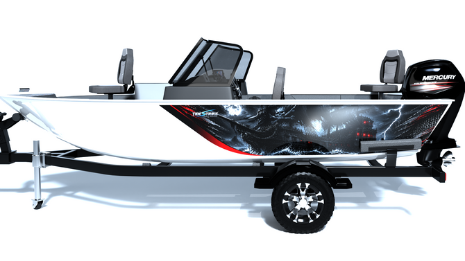 Ghost Ship Red Standard Series Boat Half Wrap – 3M Marine Graphics Kit