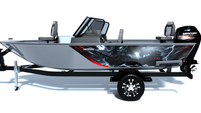 Ghost Ship Red Standard Series Boat Half Wrap – 3M Marine Graphics Kit