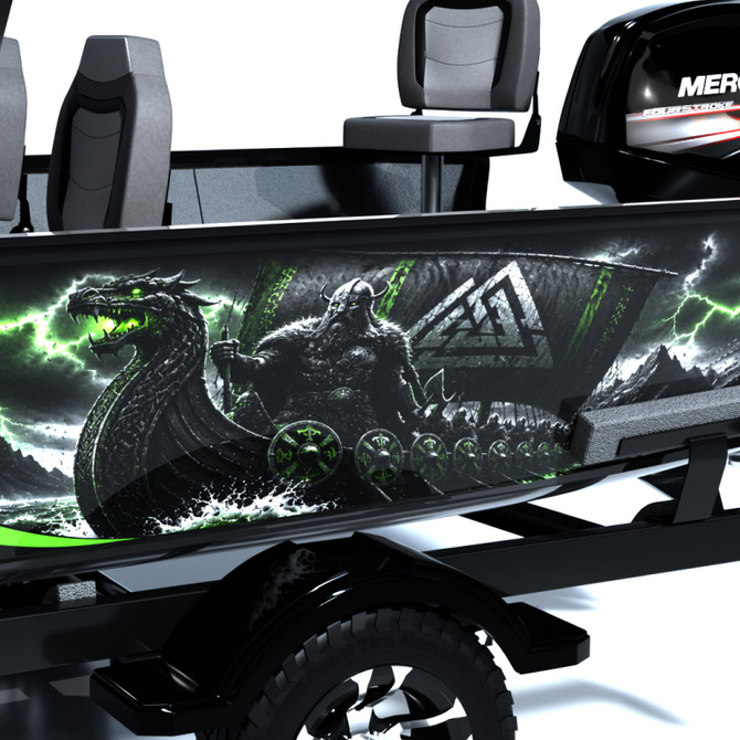Viking Fury Standard Series Boat Half Wrap – 3M Marine Graphics Kit