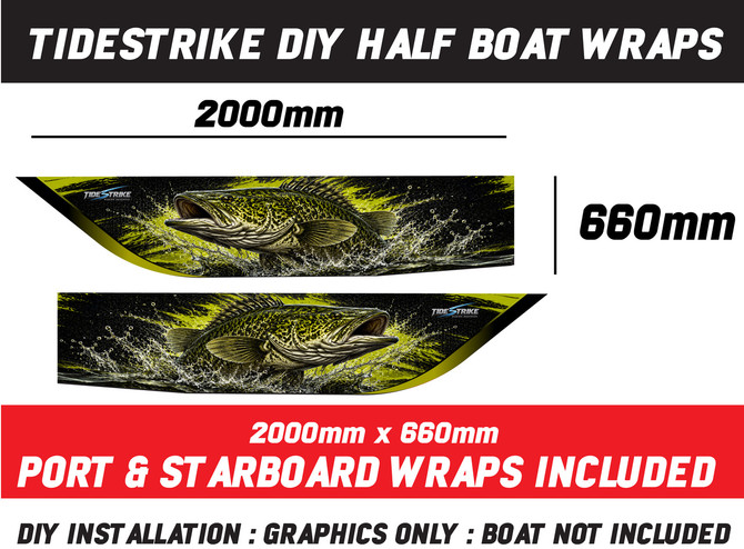 Murray Cod Rampage Standard Series Boat Half Wrap – 3M Marine Graphics Kit