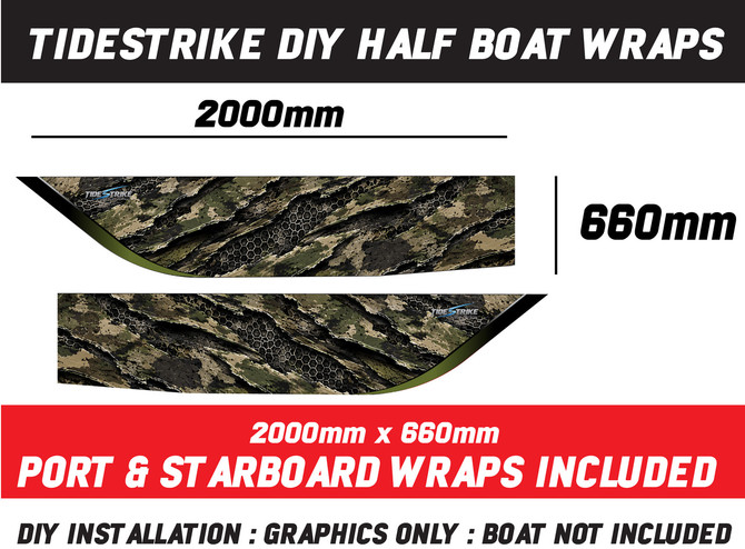 Camo Hunter Standard Series Boat Half Wrap – 3M Marine Graphics Kit