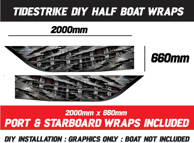 Hull Breach Standard Series Boat Half Wrap – 3M Marine Graphics Kit