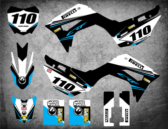 Image shows HONDA CRF 110 2019 2020 model sticker kit Australia