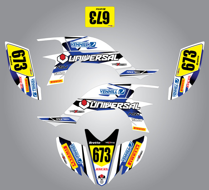Yamaha ATV Full custom graphics kit Storm Style Sticker Kit
