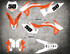 KTM SXF 4 stroke decal kits Australia image shows 2011 2012 model KTM graphics.