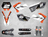 KTM 85 SX graphics Australia, image shows KTM 85 models 2006 2007 2008 2009 2010 2011 2012. Free shipping on all KTM 85 SX sticker kits in Australia.