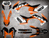 KTM graphics kits Australia free shipping. Premium quality. Image shows KTM EXC 2014 2015 2016 model sticker kits.