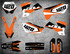 KTM SX graphics Australia, image shows 2003 2004 model KTM SX sticker kits.