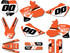Ktm 50 graphics Australia Glow style image shows KTM 50 2002 2003 2004 2005 2006 2007 2008 model sticker kit design.