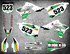 Kawasaki dirt bike decal kits Australia, Premium grade materials, fast turnaround, free shipping on all KX sticker kits in Australia. STORM style.