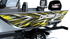 Custom boat wrap Shadow Strike Yellow close up