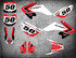 Image shows HONDA CRF 50 decal kit suits models 2004 2005 2006 2007 2008 2009 2010 2011 2012 2013 2014 2015 2016 2017 2018 2019 2020 stickers Australia