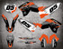 KTM graphics free shipping Australia, image shows KTM 125 SX,KTM 150 SX, KTM 250 SX model decals.
