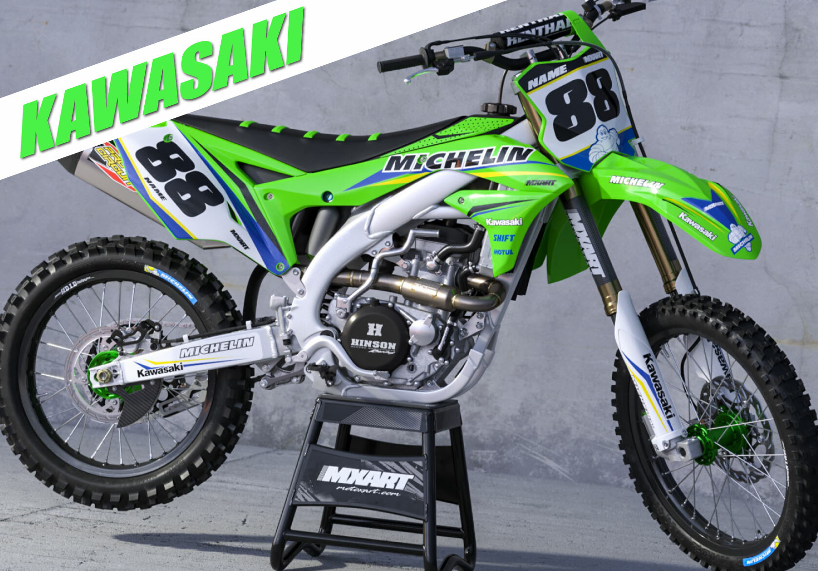 Kawasaki custom sticker kits premium quality decals :: Motoxart