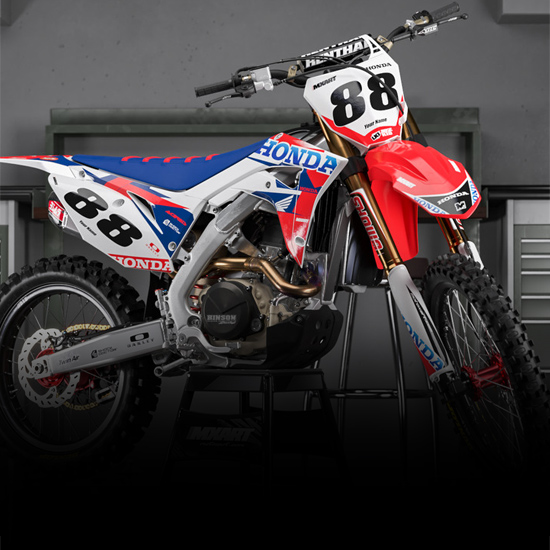 Custom dirt bike Graphics kit YAMAHA MOTUL BLUE and WHITE  customgraphics mx