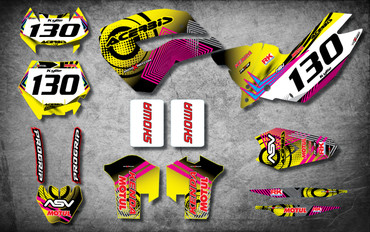 Husaberg Custom Graphics Kit Neon Style