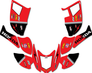 Image shows Honda Base sticker kit design on a TRX 90