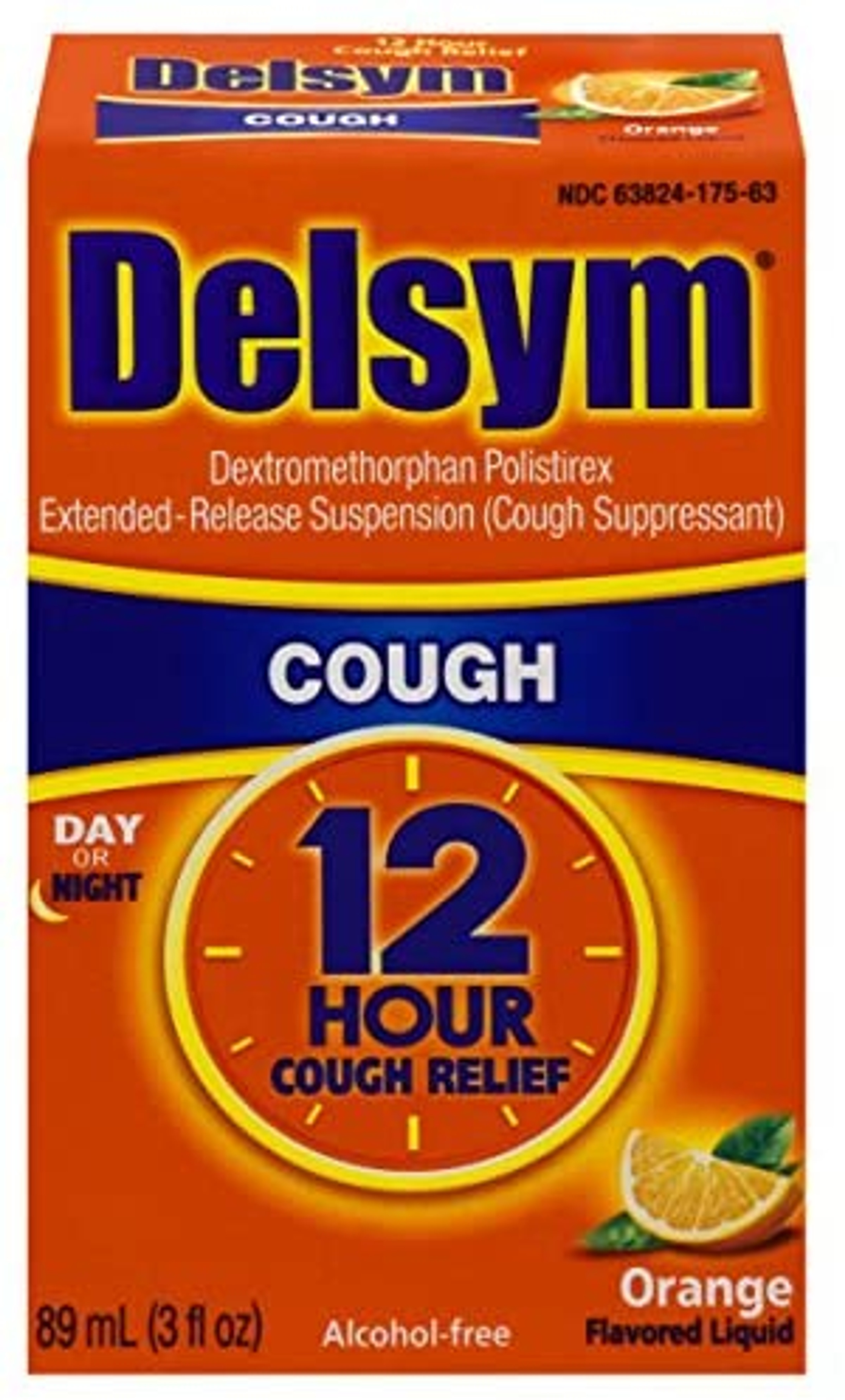 Delsym Adult Cough Suppressant Orange Flavored Liquid 3 Oz