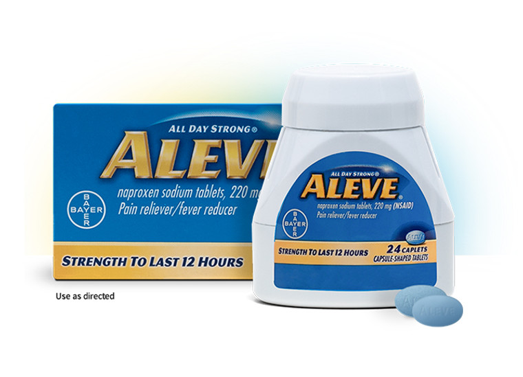 Aleve Caplets, Naproxen Sodium 220 mg (NSAID), Pain Reliever/Fever Reducer,24 count