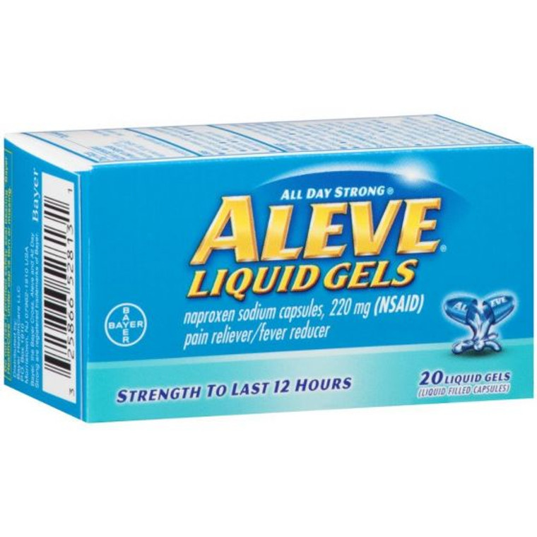 Aleve Liquid Gels with Naproxen Sodium, 220mg (NSAID) Pain Reliever/Fever Reducer, 20 Count