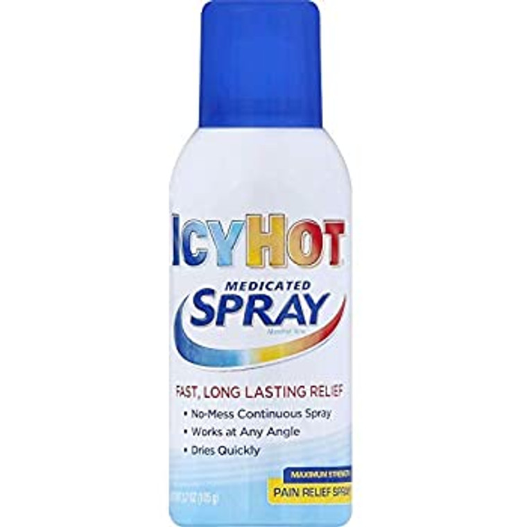 Icy Hot Medicated Pain Relief Spray, Maximum Strength - 3.7 Ounces e