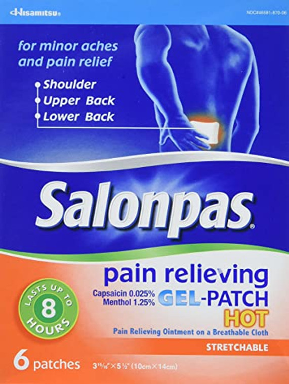 Salonpas Salonpas Pain Relieving Gel-Patch Hot, 6 each