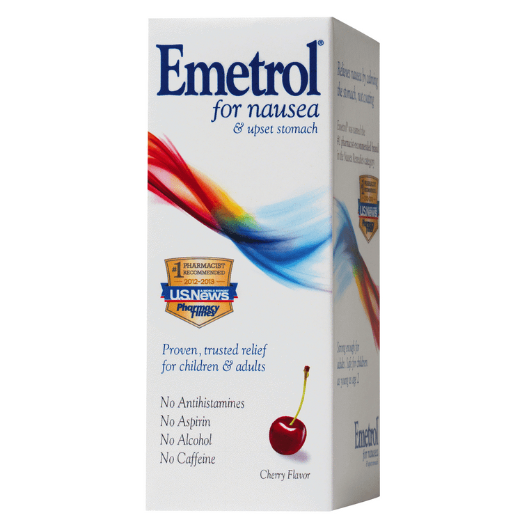 Emetrol Nausea & Upset Stomach Relief Liquid Medication, Cherry - 4 oz Bottle