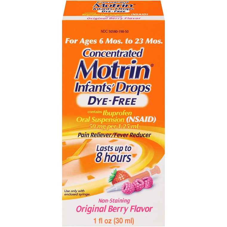 Motrin Concentrated Infants' Drops Dye-Free Original Berry Flavor - 1 oz,
