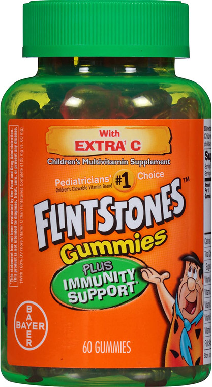 Flintstones Gummies Children's Multivitamin plus Immunity Support, Children’s Multivitamin Supplement including Vitamins A, C, E and Zinc, 60 Count