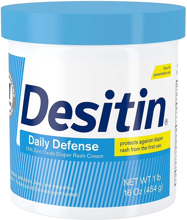Desitin Daily Defense Baby Diaper Rash Cream with Zinc Oxide to Treat, Relieve & Prevent diaper rash, Hypoallergenic, Dye-, Phthalate- & Paraben-Free, 16 oz, Ivory