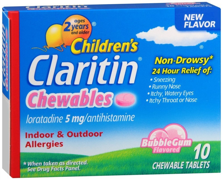 Claritin Children's 24 Hour Allergy Chewable Tablets Bubble Gum Flavored - 10 Chewable Tablets