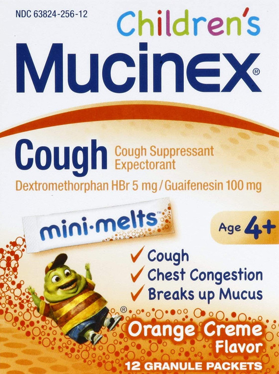 Mucinex Children's Chest Congestion Expectorant and Cough Suppressant Mini-Melts, Orange Crème (12 ct)