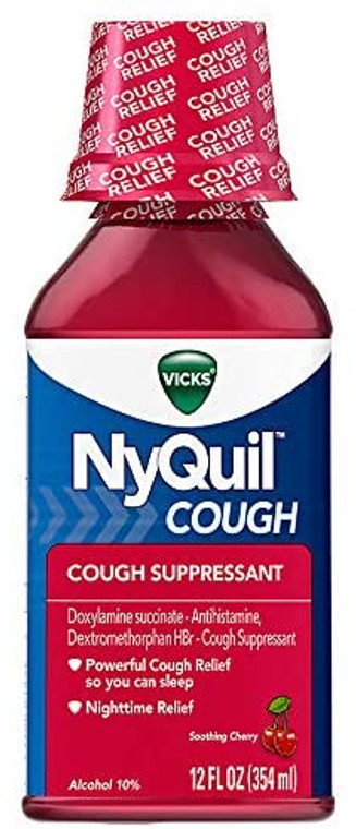 Vicks NyQuil Cough Liquid Cherry - 12 oz