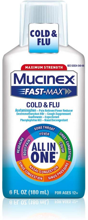 Mucinex Fast-Max Severe Cold Relief Liquid, 6 oz