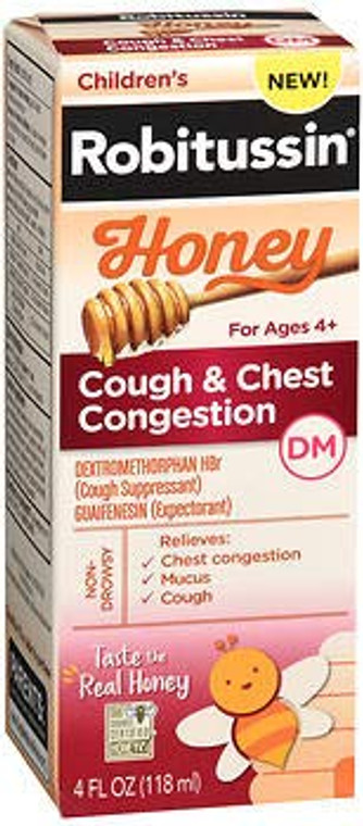 Robitussin Children's Honey Cough & Chest Congestion DM Liquid - 4 oz