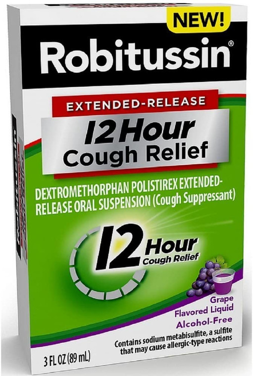 Robitussin Extended-Release 12 Hour Cough Relief, Grape 3 oz