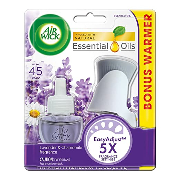 Air Wick Essential Oils Scented Oil, Warmer + Refill, Lavender & Chamomile Fragrance