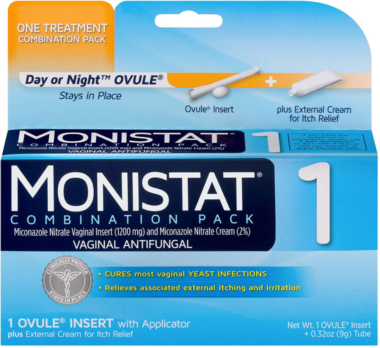Monistat 1-Day Yeast Infection Treatment | Ovule + Itch Cream Combination Pack