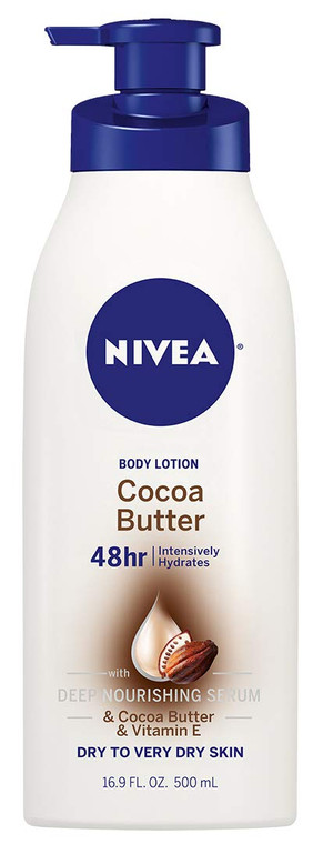 NIVEA Cocoa Butter Body Lotion - 48 Hour Moisture For Dry Skin To Very Dry Skin - 16.9 oz.