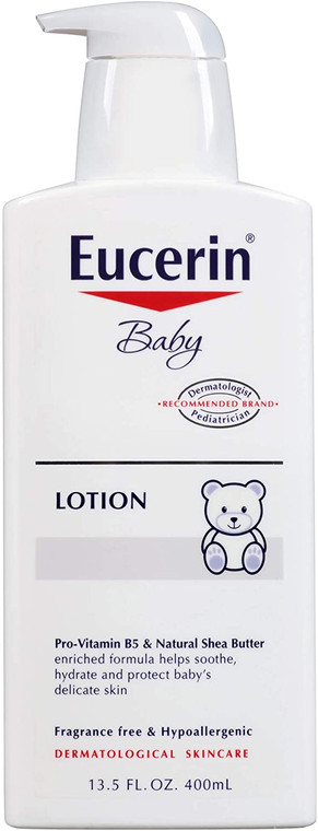 Eucerin Baby Body Lotion - Hypoallergenic & Fragrance Free, Safe for Everyday Use on Sensitive Skin - 13.5 fl. oz.