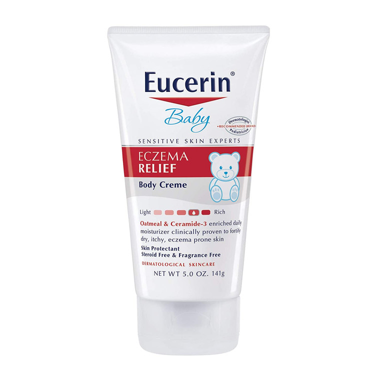 Eucerin Baby Eczema Relief Body Cream - Steroid & Fragrance Free for 3+ Months of Age - 5 oz. Tube