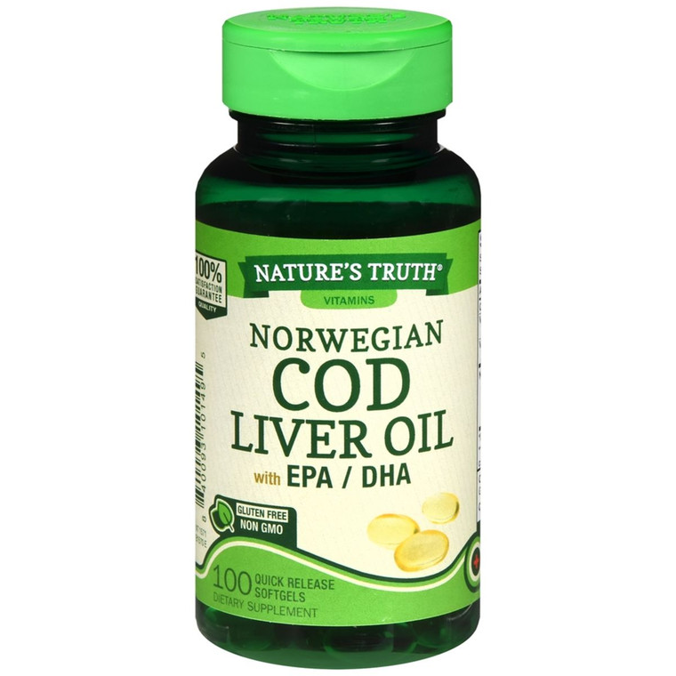 Click image to open expanded view Nature's Truth Norwegian COD Liver Oil Supplement, 100 Count