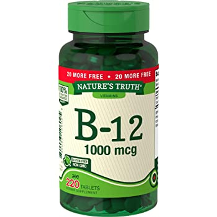 Nature's Truth Vitamin B-12 Tablets, 1,000 mcg, 220 Count